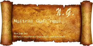 Nyitrai Gyöngyi névjegykártya