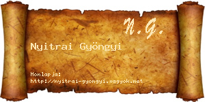 Nyitrai Gyöngyi névjegykártya
